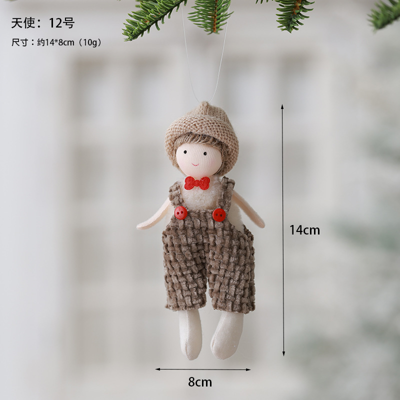 Ventas en caliente transfronterizas creativas nuevas colgantes de ángel pequeño de alta calidad de terciopelo gorra chica colgante decoración de Navidad