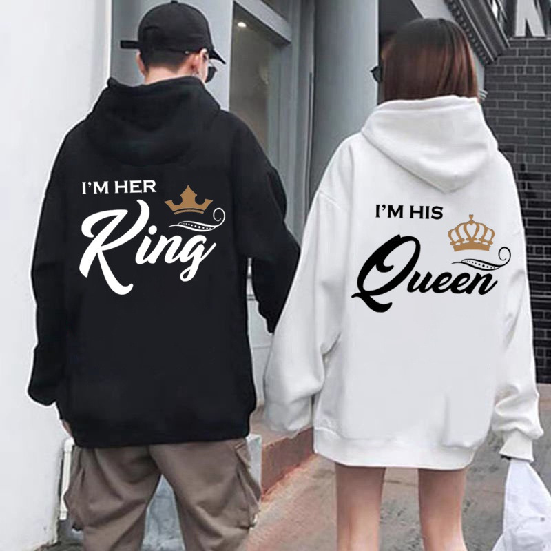 Long-Term Fashionable King and Queen Hoodies, Long-Sleeved Pullovers, Couple Outfits, Street Clothes, Valentine's Day Cross-Border