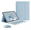 Misty blue leather case + mist blue keyboard + backlit mouse