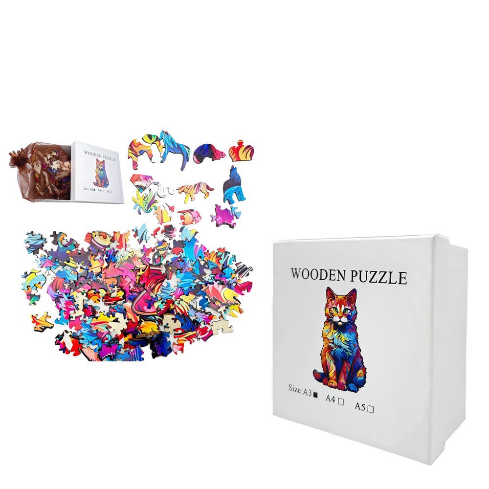 Rompecabezas de madera de animales clásicos Juego de bloques de construcción de formas especiales Rompecabezas de madera caliente transfronterizo Bloques de construcción para niños adultos