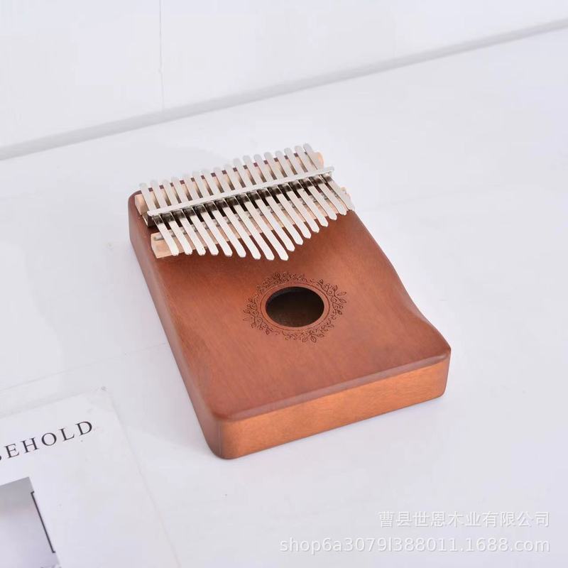 木の親指の琴の箱の木の箱の携帯型のカリンバの琴の箱の実木の17音の指のピアノの木製の収納の箱|undefined