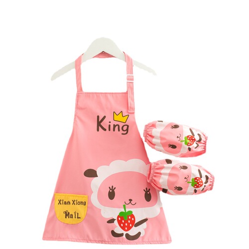 Children's Waterproof Paint Apron Overalls Reversible for Boys and Girls Sleeveless Art Smock Baby Eating Coverall