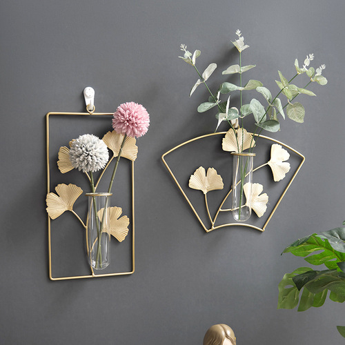 Iron ins wall dried flower vase wall hanging wall decoration wall decoration pendant home living room background wall decoration