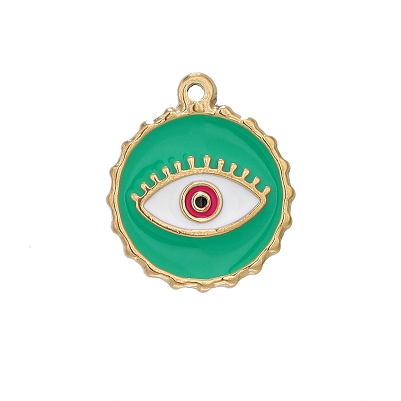 Devil's Eye Pattern 4 PCS/Package 22*24MM 304 Stainless Steel Devil's Eye Pendant