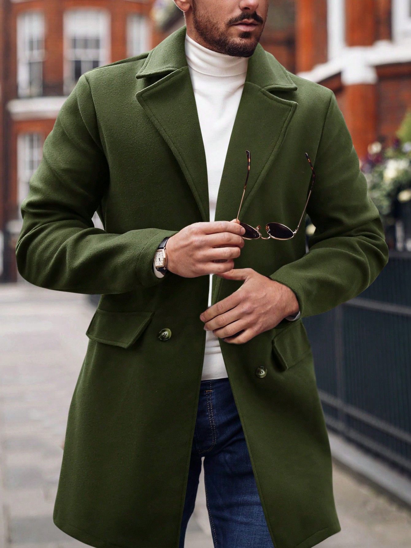 2025 otoño y invierno transfronterizos Europa y Estados Unidos ropa de hombre de doble botón chaqueta de tween abrigo abrigo de tween Amazon067 image 3
