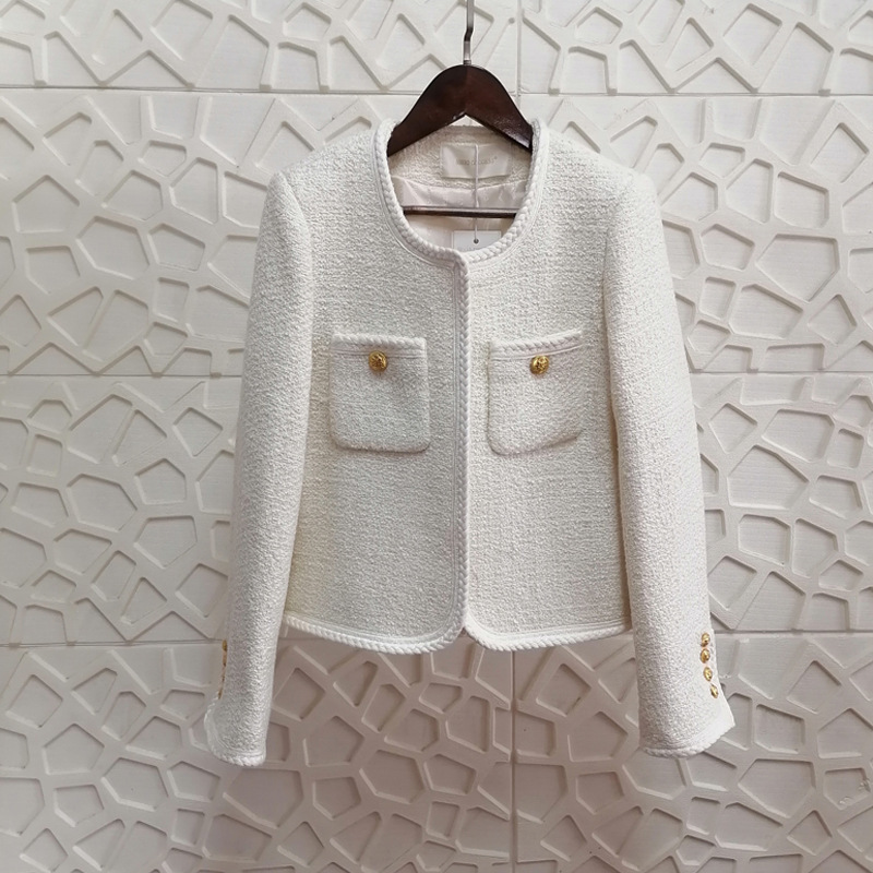 2023 Autumn and Winter New Style Socialite Elegant Tweed Top Short French High-end Chanel Style Wool Jacket for Women