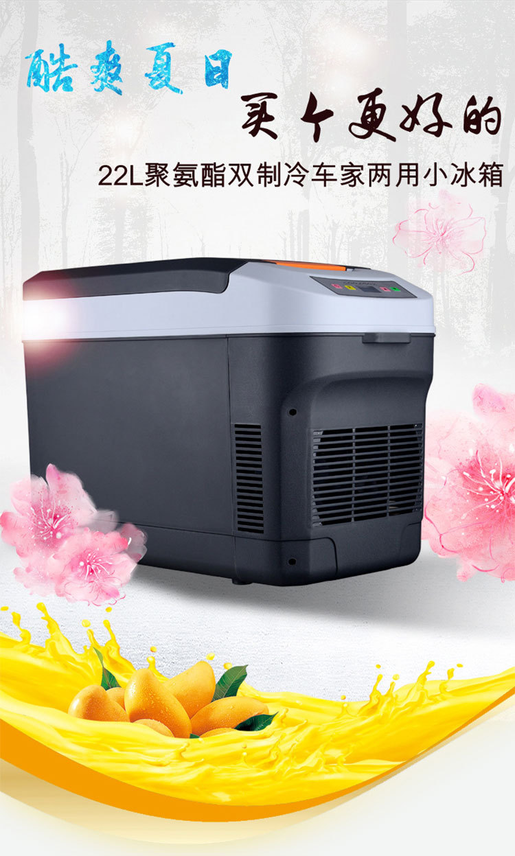 22-Liter Small Refrigerator for Home and Car Use, Dual-Purpose for Trucks, Cross-Border Car Refrigerator, Cooler Box, Dropshipping, Cross-Border Hot Seller