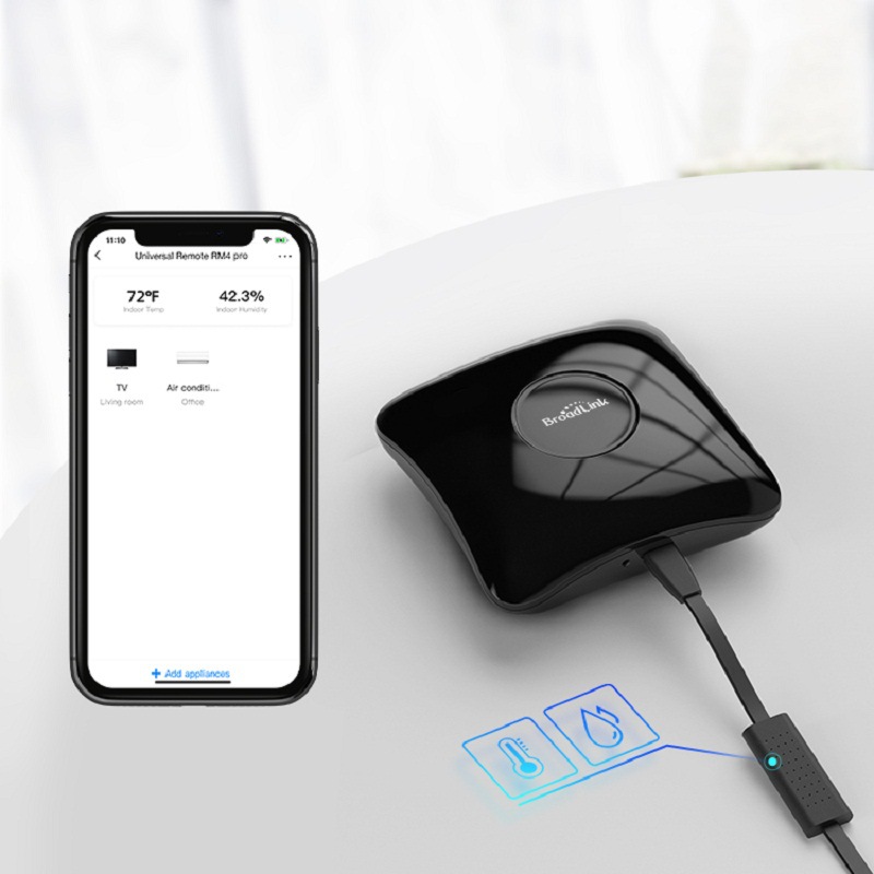 Control remoto inteligente Broadlink RM4 Pro por infrarrojos y radiofrecuencia para teléfono móvil, control por aplicación.