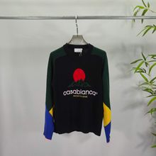 跨境平替欧美潮流男女秋冬新款Ca针织羊毛衫圆领长袖百搭上衣毛衣