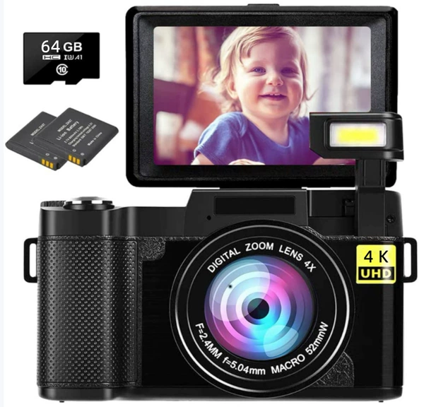 English version black standard configuration - 4K + wide-angle lens + 64GB card + battery