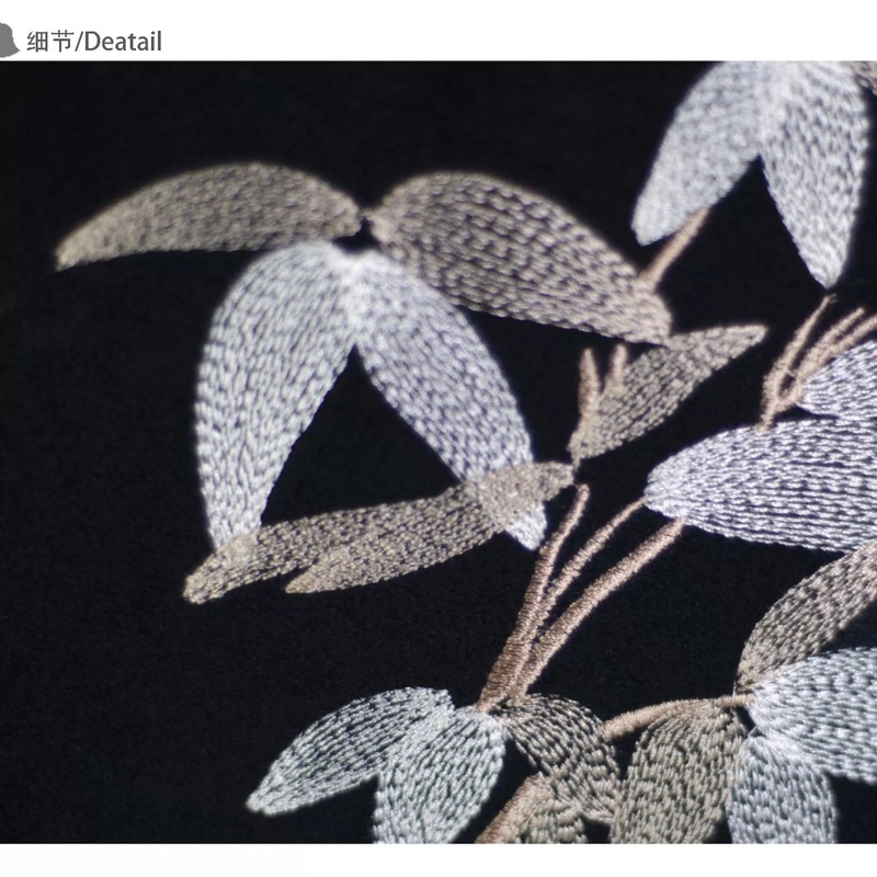 中世スタイルのライト高級刺繍リビングルームソファクッション竹新中国風のレトロな枕ベッドサイド枕|undefined