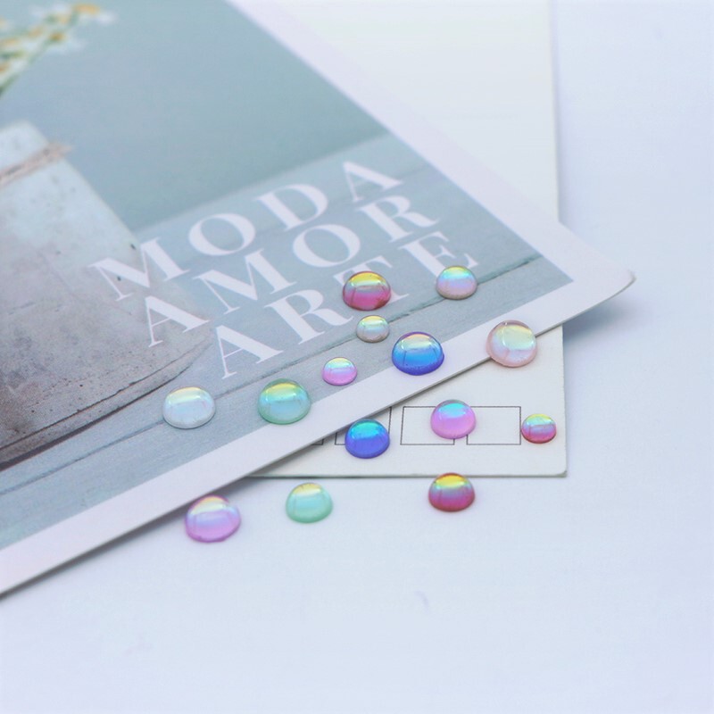 New imitation pearl half round diy handmade material colorful mocha color Korean nail ornaments embellishment material