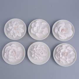 纯手工定制 陶瓷扩香座 车载香薰 家居空气清晰用品 多款花型可定