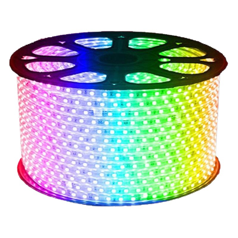 Tira de luz led 220V alto voltaje 5050 colorido 60 luz RGB luz cambiante parche impermeable Barra de luz suave