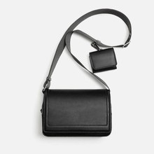 2024秋冬新品男包黑色带钱包商务单肩包休闲百搭二合一翻盖斜挎包