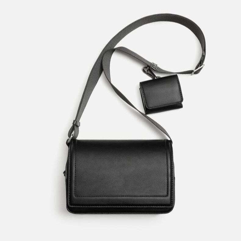 2024 Autumn and Winter New Men's Bag Black Belt Wallet Business Shoulder Bag Casual All-match Two-in-One Flip Crossbody Bag 2024 Autumn and Winter New Men's Bag Black Belt Wallet Business Shoulder Bag Casual All-match Two-in-One Flip Crossbody Bag