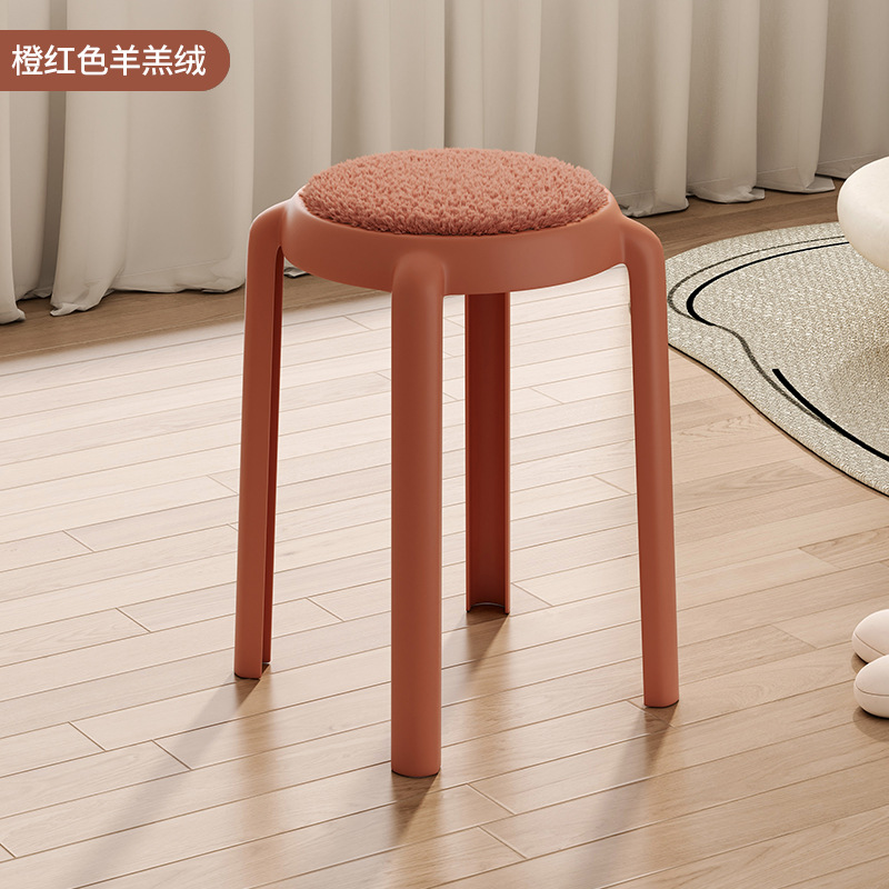 Taburete de plástico para el hogar taburete de mesa de comedor apilable taburete redondo Banco alto taburete de sofá simple taburete de maquillaje puerta taburete de cambio de zapatos