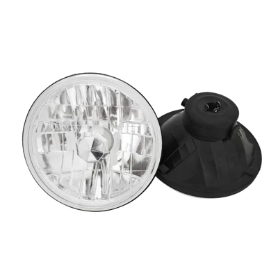 6014A Round 7 English Semi-closed Wick Far and Near Beam Integrated Headlight Classic Car Modified Headlight Adapted H4 (Ön faralar) - sy6014a-12v