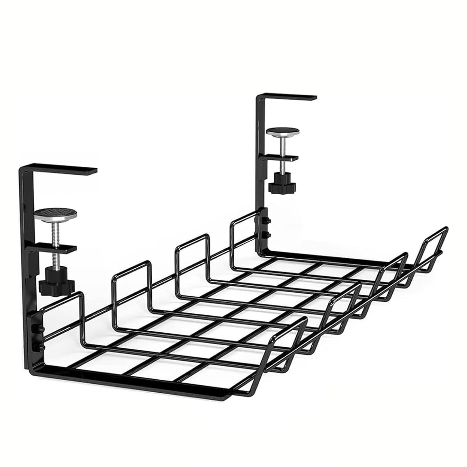 跨境免打孔桌面置物架 线架 电线插座收纳槽办公桌低收纳架子