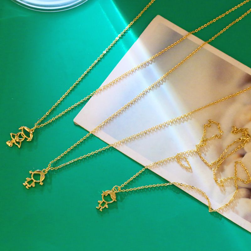 wholesale jewelry cute little boy little girl pendant necklace Nihaojewelry