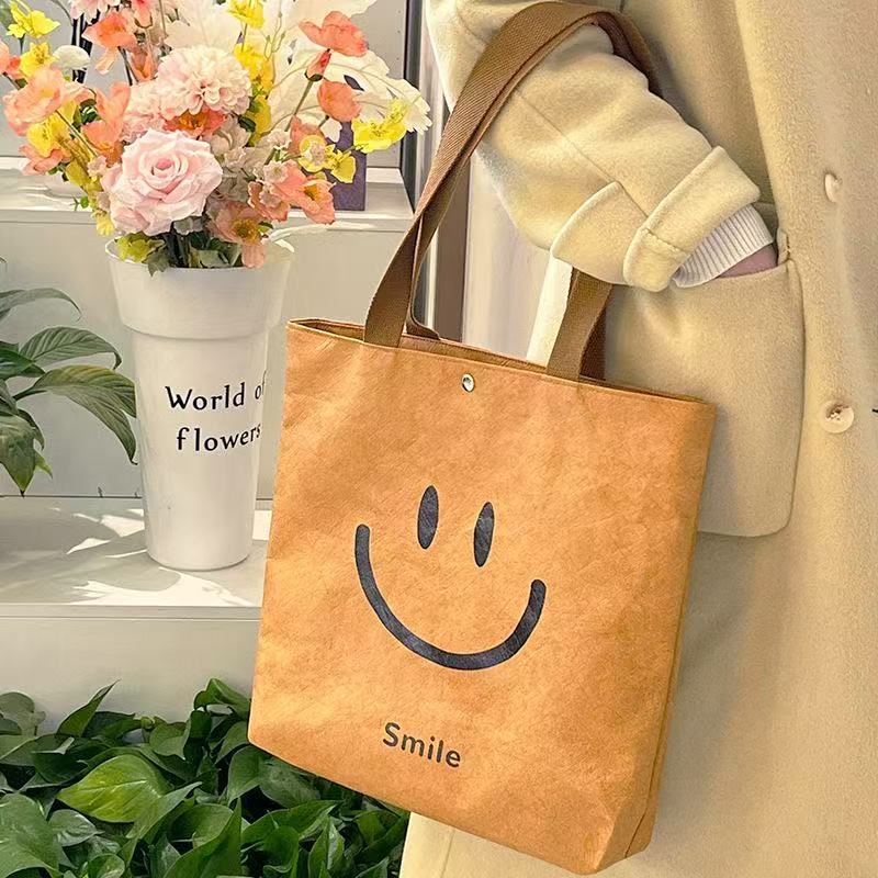 Capacious retro waterproof shopping bag one shoulder