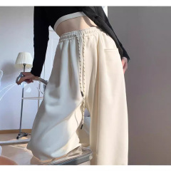 アメリカのファッションのスポーツのズボンの女性の春秋の2024の新型のハイウエストの垂直感のストレートなズボンのゆったりした個性の気質のカジュアルなズボン