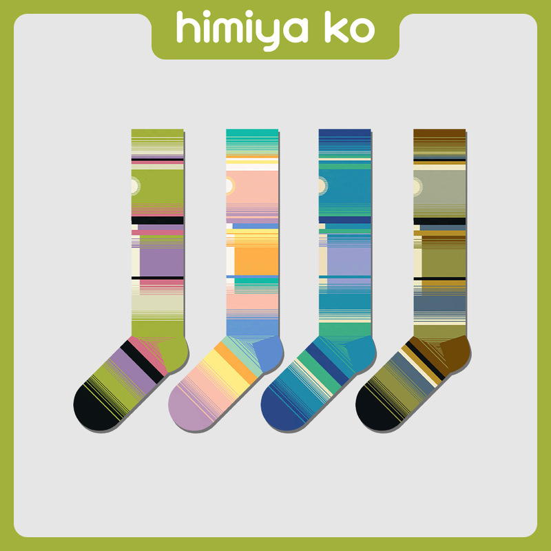 himiya ko original autumn and winter socks women new dopamine stockings warm color stockings fashion women's socks