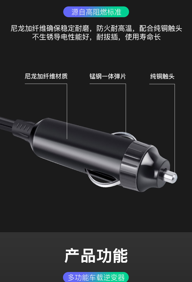 Car Inverter 12V24V Universal to 220V Car Power Socket Truck Smart Charging Inverter Converter