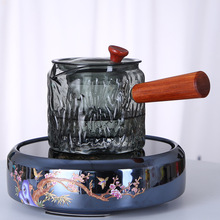 小青柑煮茶器锤纹侧木把煮茶壶高硼硅玻璃带过滤泡茶壶电陶炉专用