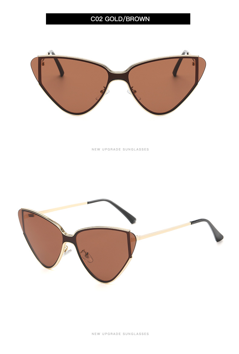 Travel Occasion Women'S Gender Retro Sweet Triangle Ac UV400 Protection Cat Eye Full Frame Women's Sunglasses