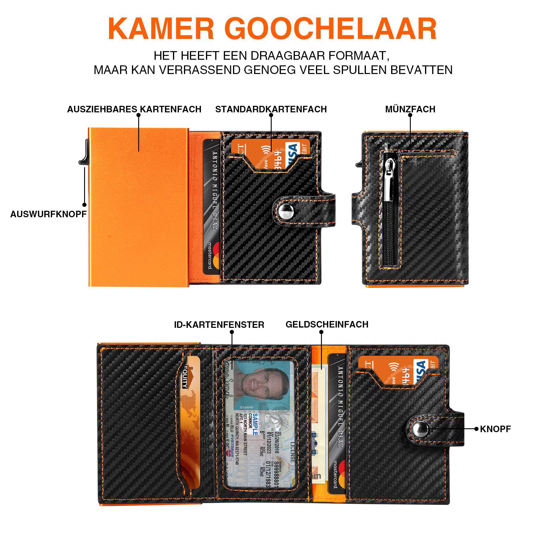 Amazon con cambio de bolsa para hombres, cartera multifuncional RFID antirrobo para hombres