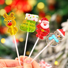 圣诞节糖果可爱圣诞老人棒棒糖批发创意可爱卡通硬糖礼盒装礼物