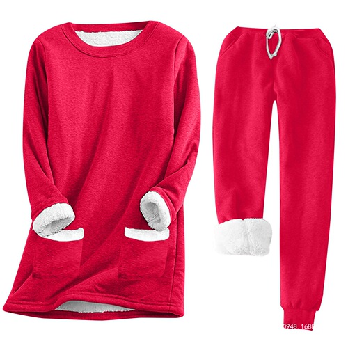 Women's pullover long sleeve sweatshirt set