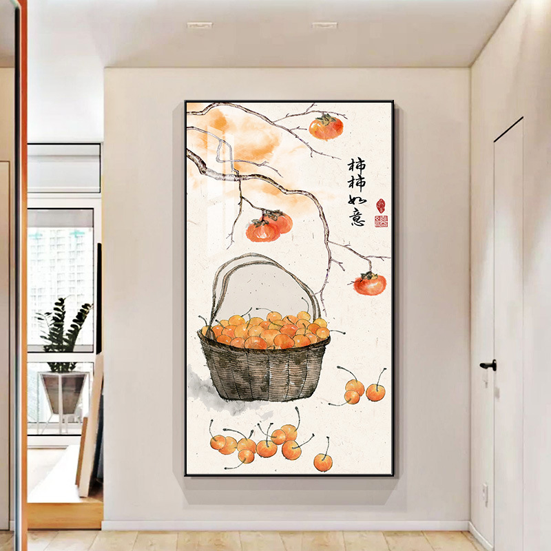 事事如意玄关装饰画新中式走廊过道尽头墙壁画客厅入户正对门挂画|undefined