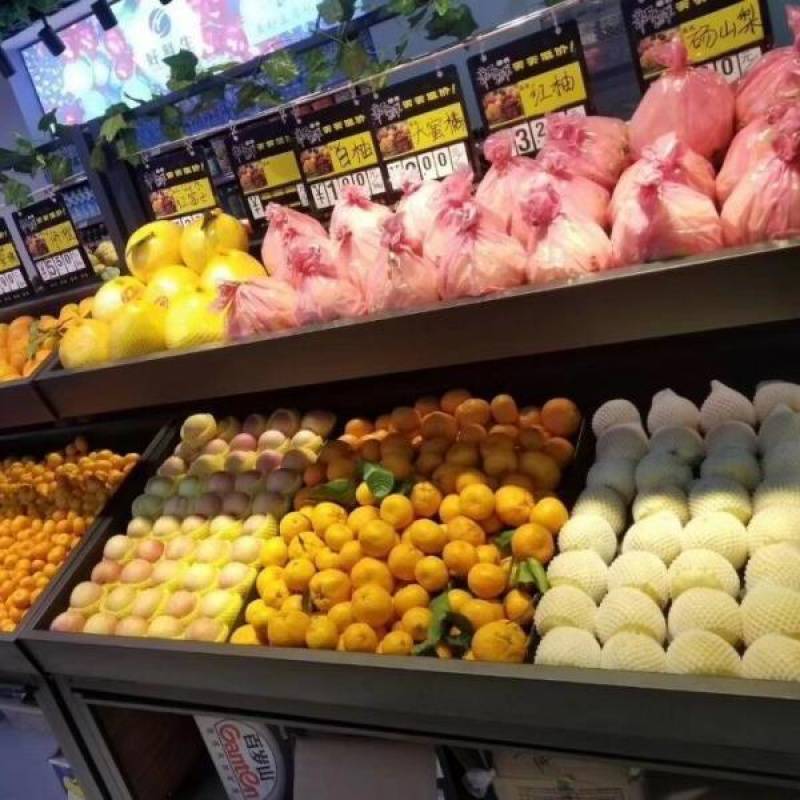 スーパーマーケットの単層および二層の果物棚、生鮮食品陳列棚、商業アイランドキャビネット、昇降ドライフルーツおよび野菜店の棚卸売|undefined