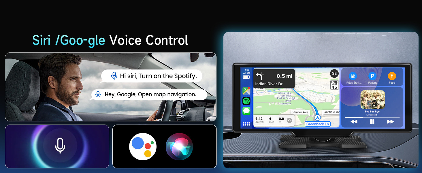 10.26inch Screen Carplay Voice Control Car Navigation Fm Radio Bluetooth Call Smart Car Wireless