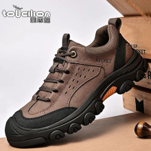 2024外贸爆款秋季新款皮面透气防滑耐磨运动休闲跑步男鞋大码