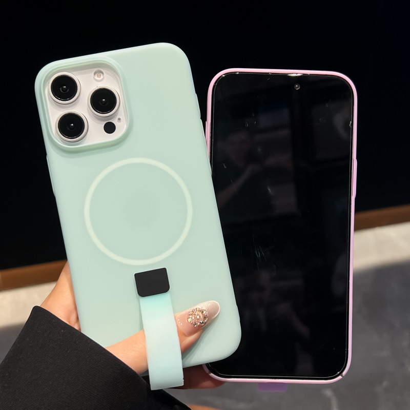 创意带挂绳适用iPhone17PROMAX马卡龙肤感磁吸手机壳苹果16防摔PC|undefined