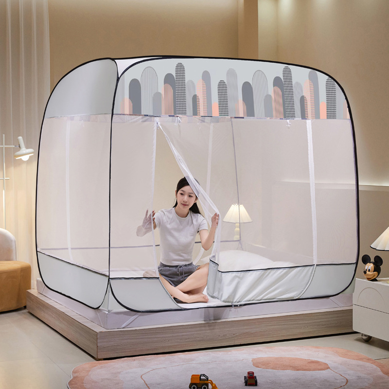 Sin mosquiteros instalados, mosquiteros de Mongolia, mosquiteros de tres puertas, mosquiteros desmontables con cremallera superior a prueba de polvo al por mayor