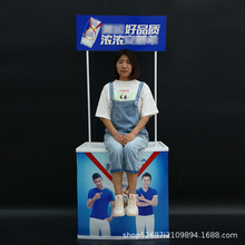 PP促销台广告桌零食货架超市试吃台可折叠便携式展示柜PP咨询台