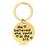 Golden Christmas metal keychain engraved, European style, Birthday gift