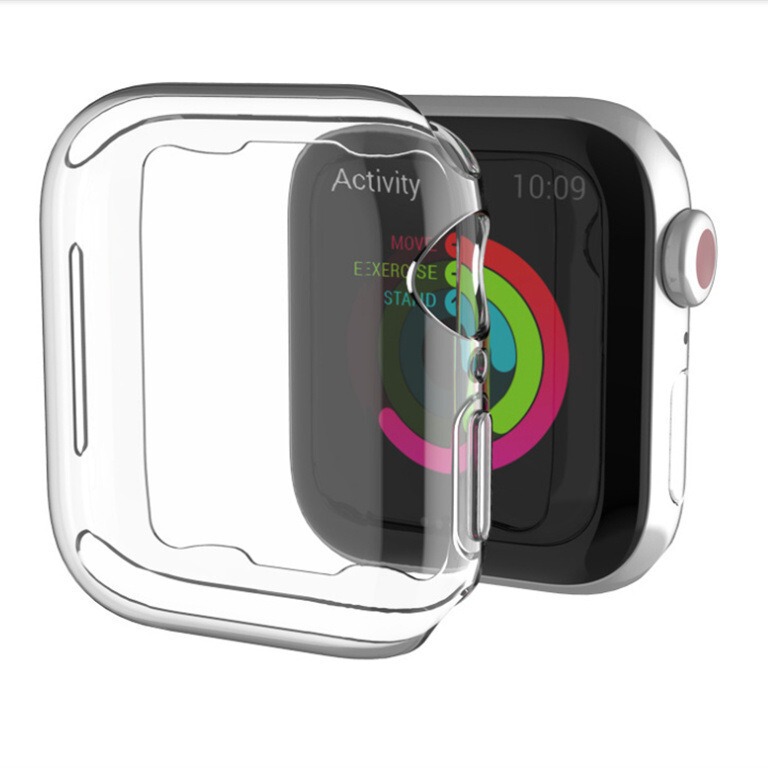 Applicable iwatch7 protective case all-inclusive soft case applewatch7/6/5/4 protective case transparent hollow half pack