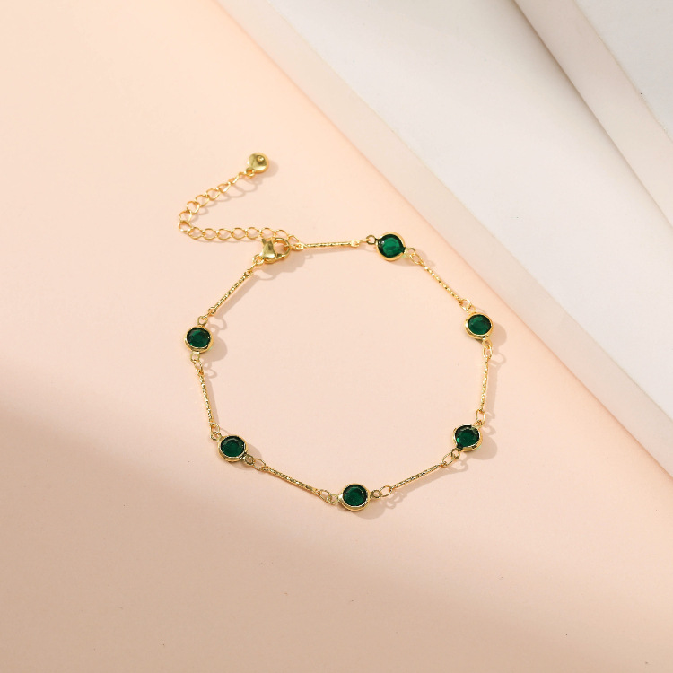 copper green zircon simple adjustable fine anklet jewelry wholesale Nihaojewelrypicture3