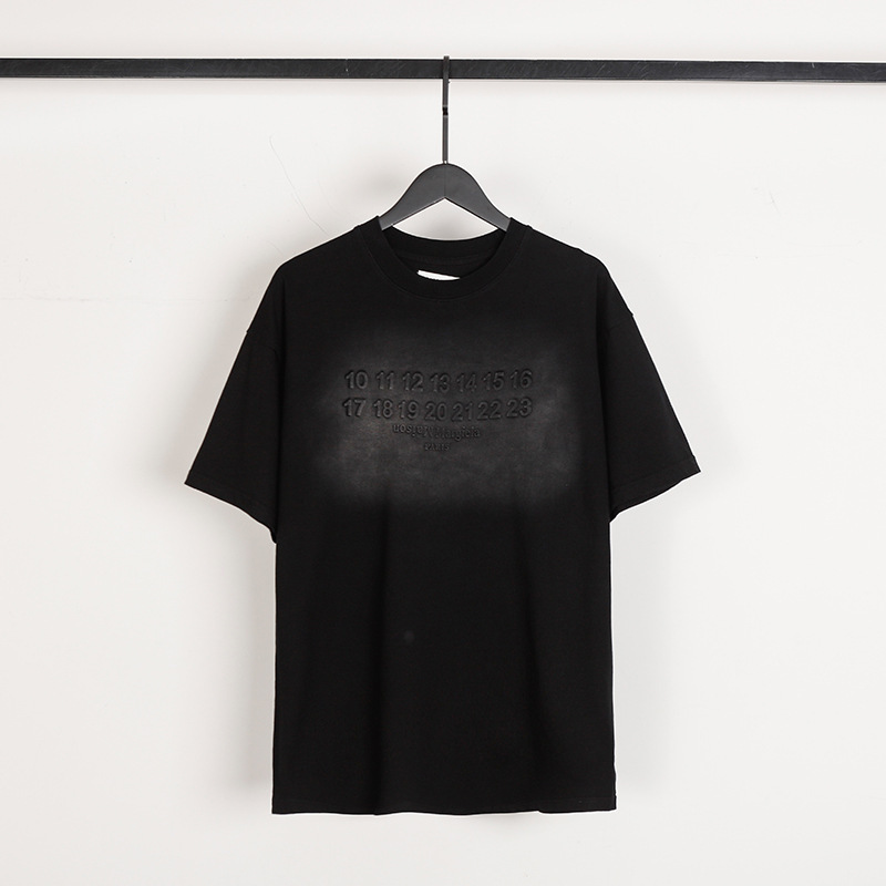 Mm6マギラtシャツ2023夏新作男女カップル服アラビア数字プリント半袖|undefined