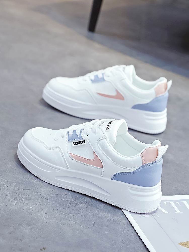 Women's Casual White Trainers Thick Sole Versatile Sport Shoes_voghion.com