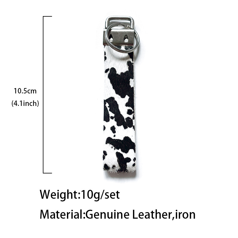 15g Weight Bag Pendant, Keychain Classification Retro Classic Style Cow Pattern Pu Leather Metal Unisex Bag Pendant Keychain