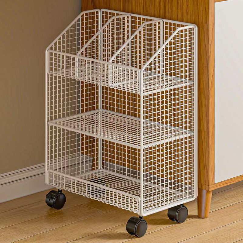 桌下置物架可移动小书架书桌旁收纳置物架简易铁艺置物架书本收纳