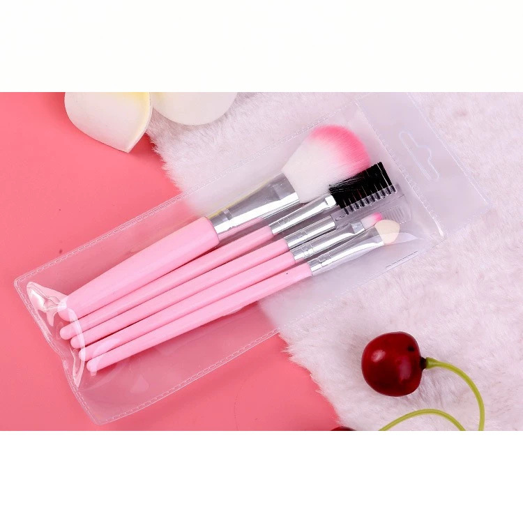 Mini set de 5 brochas de maquillaje, herramientas de belleza portátiles, brocha multifuncional para labios, brocha para sombra de ojos, brocha para rubor, set completo