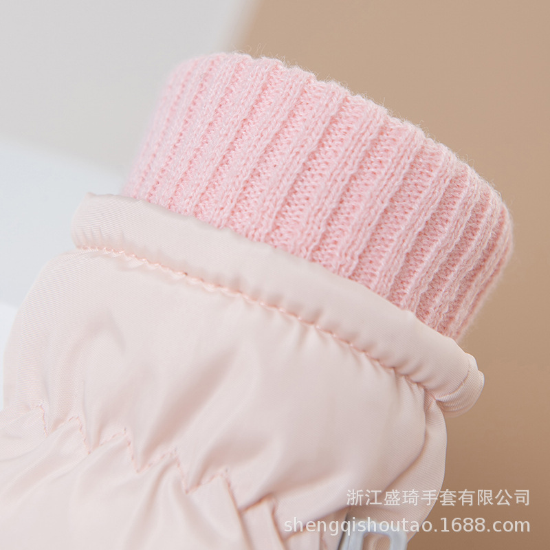三丽鸥儿童五指滑雪手套户外骑车防风防滑加绒加厚防寒保暖可爱|undefined