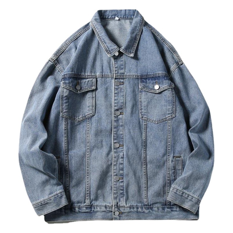 Lktm ropa de hombre # Denim chaqueta otoño nuevo guapo suelta moda marca estudiante abrigo ins Hong Kong estilo ropa superior
